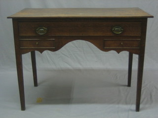 An 18th Century oak side table fitted 1 long drawer raised on square tapering supports 39"