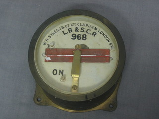 A London to Brighton South Coast Railways Sykes gauge marked 968 4"