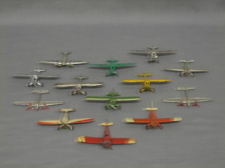 2 Meccano models of twin engined fighters and 11 other model aircraft