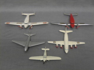 A Dinky model Viscount aircraft, 2 twin engined aircraft marked Tekno No.448 together with 2 other aircraft