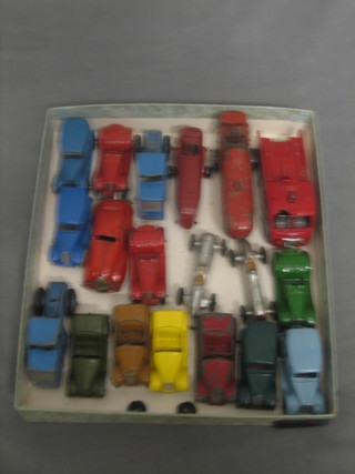 A Dinky model car A35 and a collection of 19 other model cars