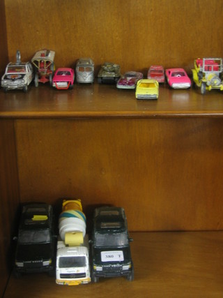A small collection of various toy cars