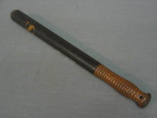 A turned wooden police truncheon marked Holburn GS