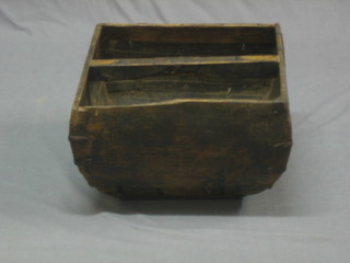 A square Eastern wooden basket 14"