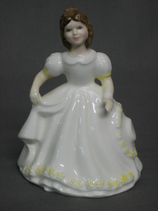 A Royal Doulton figure - Standing girl with crinoline dress 5"