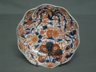 A 19th Century Japanese Imari porcelain dish decorated birds amidst branches 7 1/2"