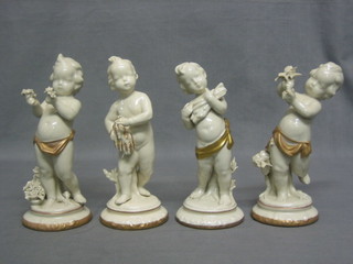 3 Alfe porcelain figures of standing cherubs 8"