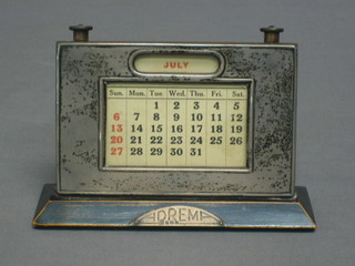 A  silver framed perpetual calendar, Birmingham 1939 5"