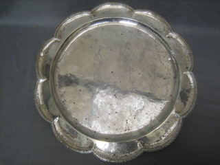 An Eastern silver circular platter 16 ozs