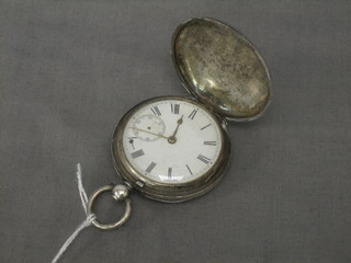 A pocket watch contained in a silver full hunter case by W Payne of Banbury London 1855