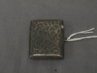An engraved silver vesta case Birmingham 1900