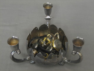 A silver plated table centre piece and a collection of various wristwatches