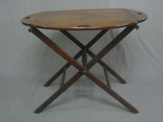 A Victorian mahogany folding Butler's tray and stand 27"