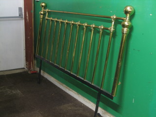 A Victorian style brassed rail bed head 70"