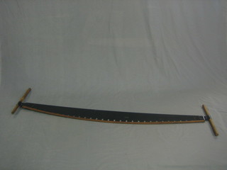 A large 19th Century wooden drag saw 65"