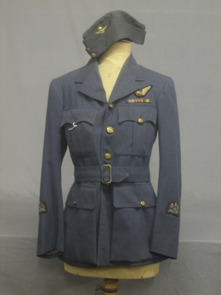 A Royal Air Force Warrant Officer Air Gunner's tunic and side cap