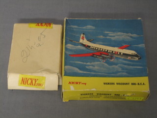 A Nicky Toy Viscount  Vickers 800 BEA model plane together with a do. Sea Vixon DH110 boxed