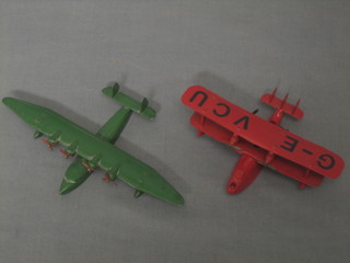 A Dinky model Flying Boat and a model Bi-Plane flying boat