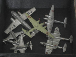 A Dinky Toys Bloch 220 model aircraft, do. Shooting Star x 3, Meteors x 2, a Potez 65 and an Aioto 370