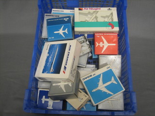 A collection of various Air France, KLM, BOAC and other model aircraft