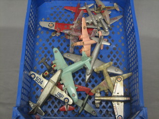 A pressed metal model aircraft, 6 Palitoy plastic models and 7 other model aircraft