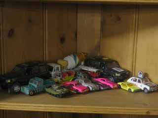 A small collection of various toy cars