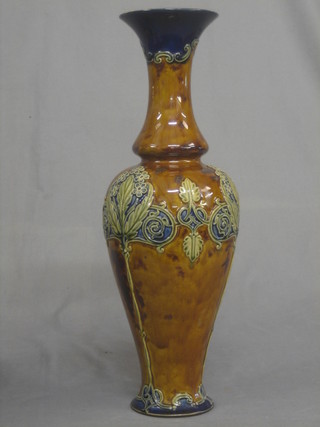 A Royal Doulton club shaped vase, base incised 1665 17" (neck r)