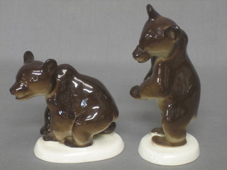 2 Soviet Russian porcelain figures of bears 5"
