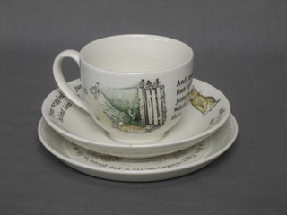 A Wedgwood Peter Rabbit plate, a do. cup and saucer