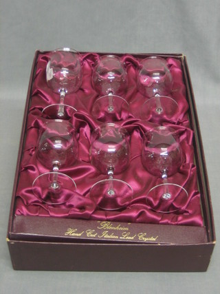 6 Italian lead crystal goblets, cased