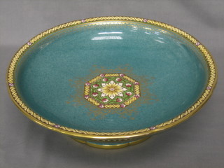 A circular Minton green glazed bowl 14"