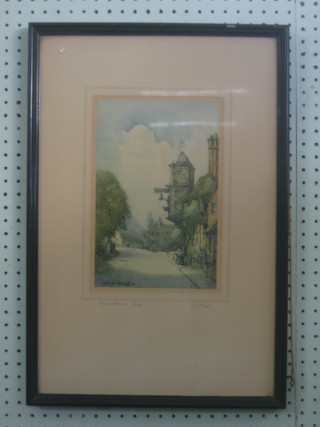 A coloured print after George Downing "Abinger Hammer, Surrey" 10" x 7"