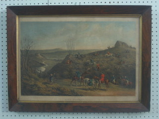 After W P Hodges an 18th Century coloured print "Hare Hunting", plate one, 13" x 20"
