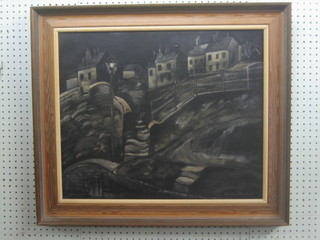Cynthia  Blackburn, oil on canvas "The Old Sheffield" the reverse with Mall Gallery Society of Women Artists label 1976 20" x 24"