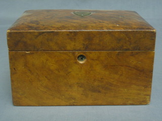 A Victorian walnut dome shaped and rectangular trinket box with hinged lid 10"