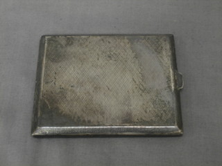 A silver cigarette case with engine turned decoration, Birmingham 1927 4 ozs