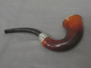 A Karrabash pipe with silver mounts