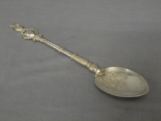 A large silver spoon to commemorate the Coronation of George VI, Sheffield 1937, 4 ozs
