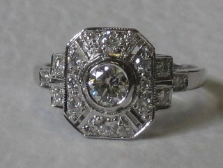 A lady's 18ct white gold dress ring set diamonds approx 0.65ct