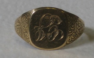 An 18ct gold signet ring 