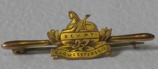 A 9ct gold Gloucester Regt. Sweetheart's brooch