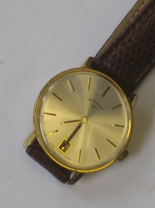 A gentleman's Rotary wristwatch contained in a gold plated case