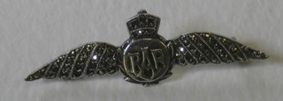 A silver marcasite RAF sweetheart's brooch