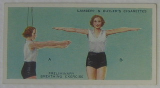 Lambert & Butler Cigarette Cards set 1-50 - Keep Fit, Wills's set 1-50 - Physical Culture, Ardath 26 out of a set of 50 - National Fitness, Hignett Bros set 1-50 - How To Swim and United Tobacco Cos. set 1-50 - Exercises for men and Women (large cards)