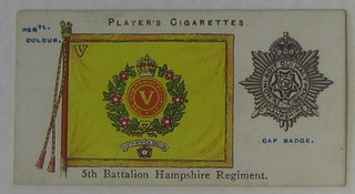 Player's Cigarette cards 49 out of a set 50 - Regimental Colours, ditto (blue backs) set 1-50 - Regimental Colours and ditto 46 out of a set of 50 (blue backs) - Regimental Colours and Cap Badges