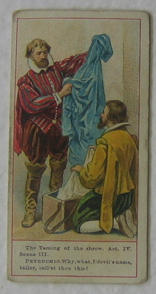 Ogden's "Guinea Gold"  11 out of a set of 50 - Shakespearean Series, Salmon & Gluckstein Ltd  3 out of a set of 22 - Shakespearean Series and do. 3 out of a set of 48 - The Post in Various Countries