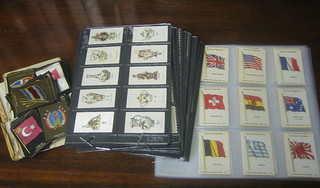 Kensitas Silk Cigarette cards set 1-60 - National Flags, Anon 25 silks - Battalion Flags, R J Lea Ltd Silk cards 81 - Old Potteries, Goudridders box of 50 silks - Countries Flags and other silk cards