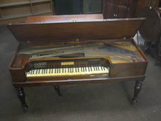 A William IV rosewood square piano by John Broadwood & Sons, the frame and end key signed William H Elgar Worcester, probably the instrument Edward William Elgar learnt to play the piano on