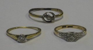 3 ladies gold dress rings set diamonds