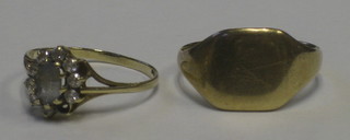 A 9ct gold signet ring and a lady's gold dress ring